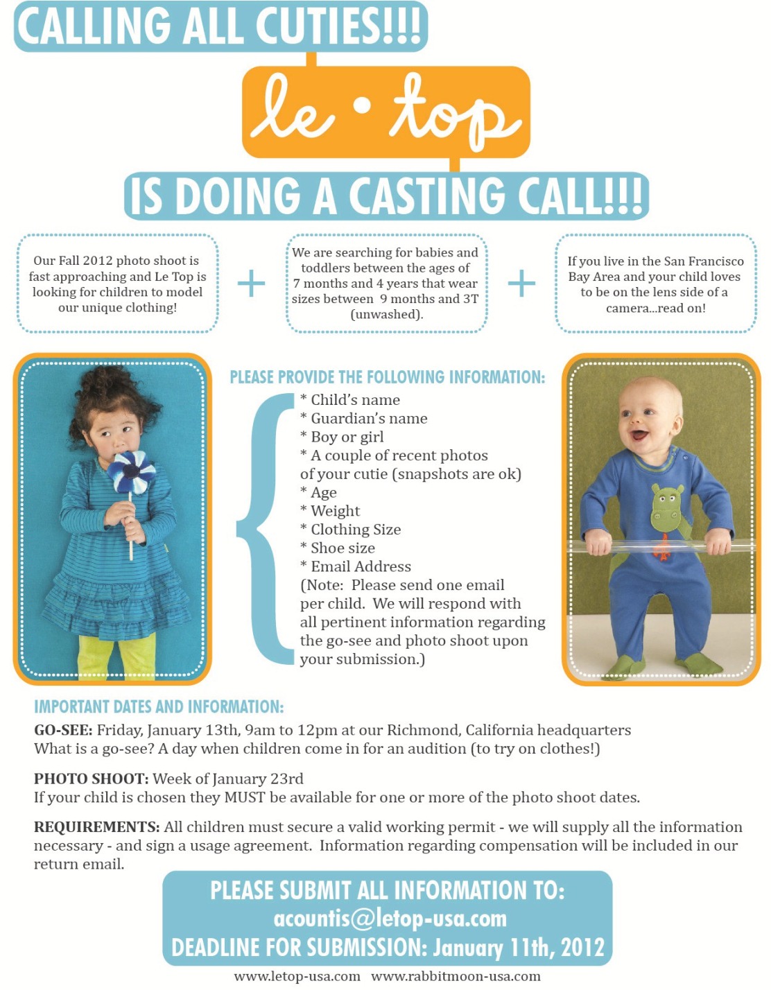 baby modeling casting calls near me